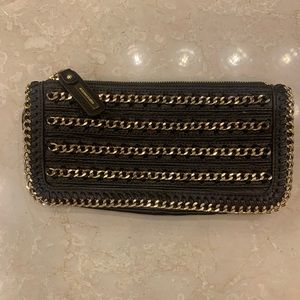 BCBG Maxazria brown leather clutch